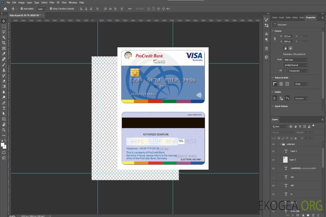 Allemagne ProCredit Bank Visa Business template